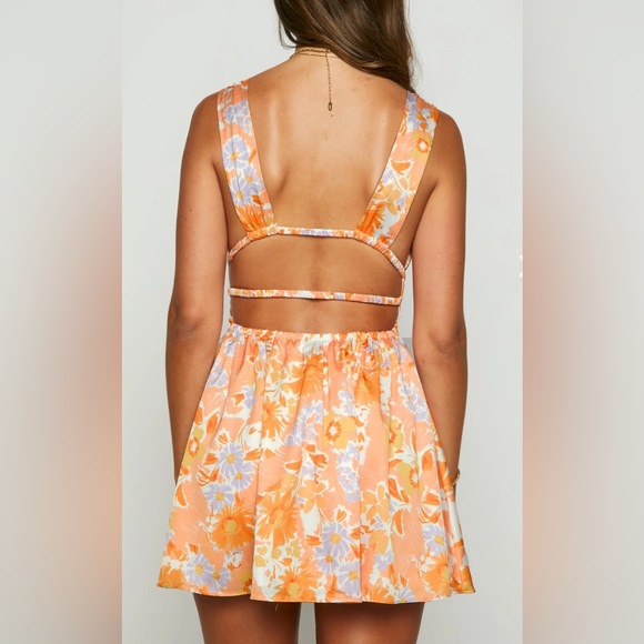Beginning boutique genovia floral orange mini dress - Picture 3 of 6